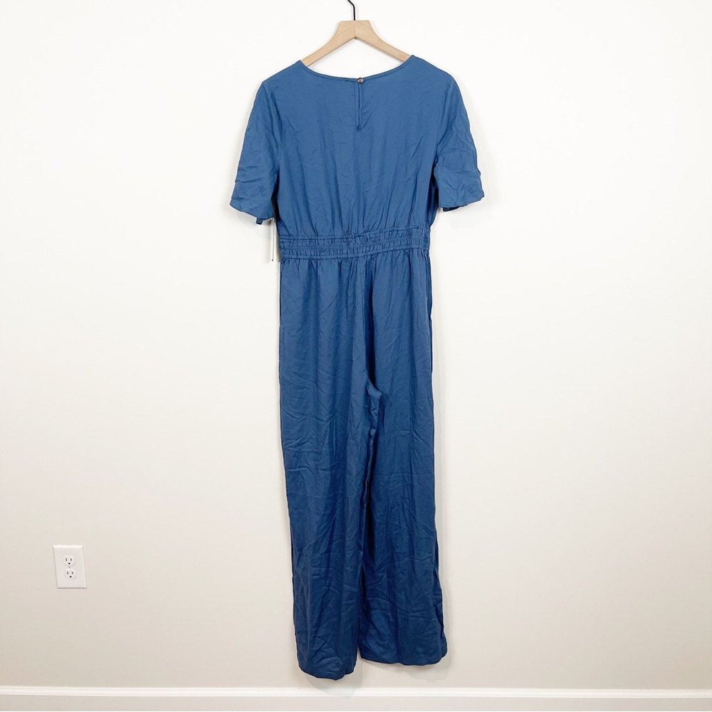 NWT Lulus Here To Love Denim Blue Tie-Front Jumpsuit Size L - Picture 10 of 14